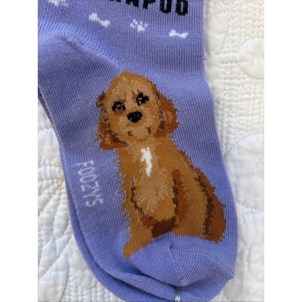 Foozy's Canine Collection Cockapoo Socks Women SZ 9-11 Purple Poly Blend New